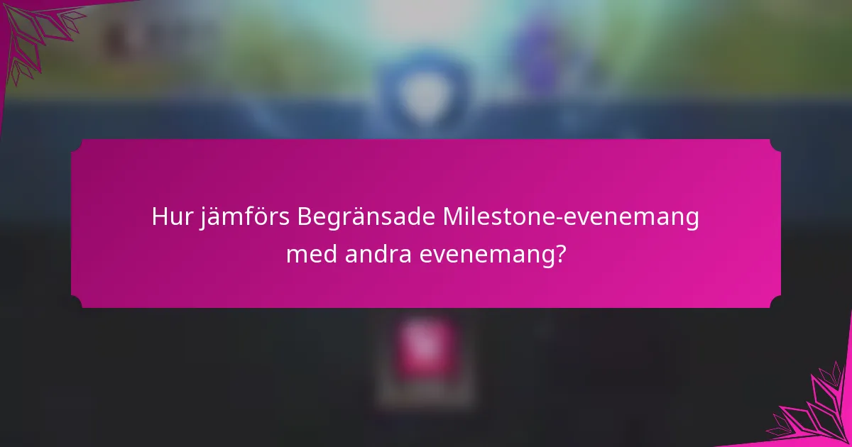 Hur jämförs Begränsade Milestone-evenemang med andra evenemang?